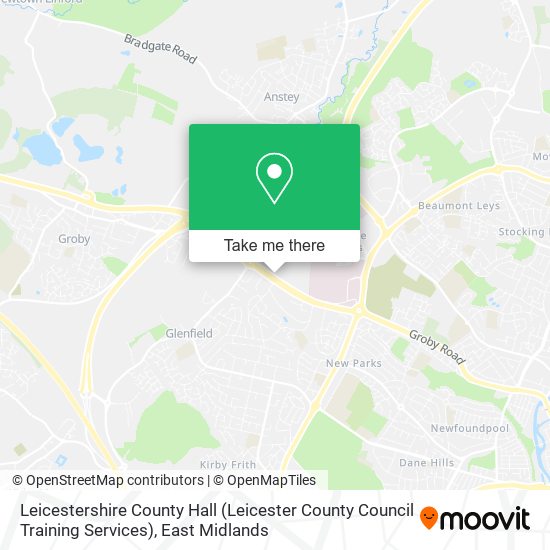 Leicestershire County Hall (Leicester County Council Training Services) map