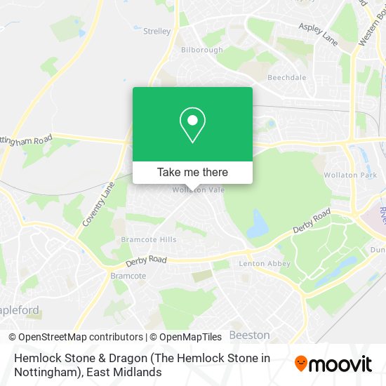 Hemlock Stone & Dragon (The Hemlock Stone in Nottingham) map
