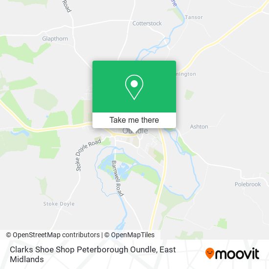 Clarks Shoe Shop Peterborough Oundle map