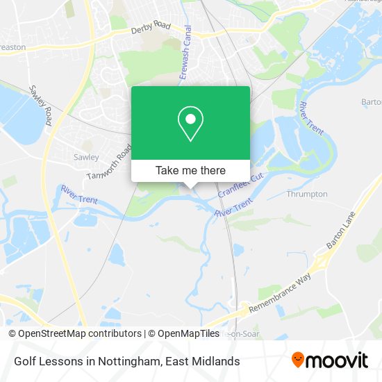 Golf Lessons in Nottingham map