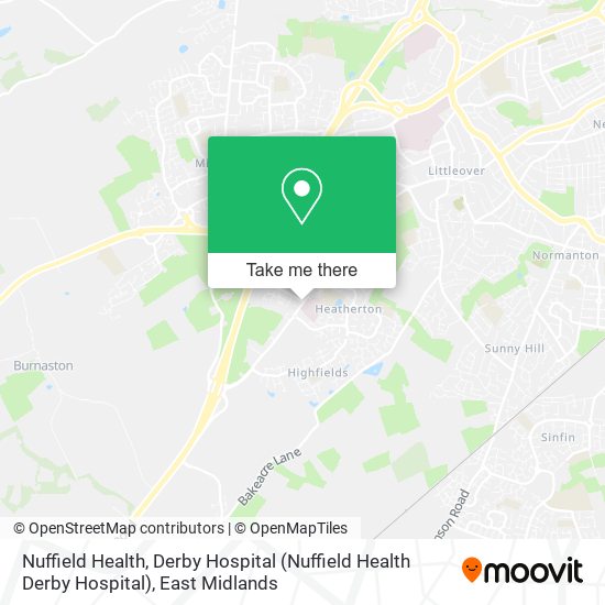 Nuffield Health, Derby Hospital map