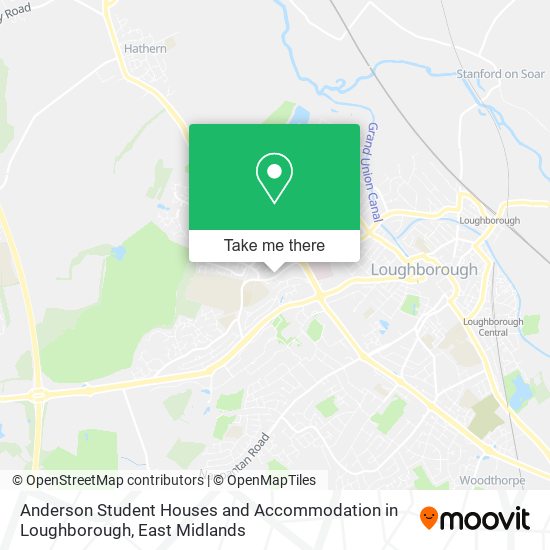 Anderson Student Houses and Accommodation in Loughborough map