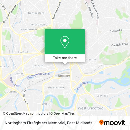 Nottingham Firefighters Memorial map