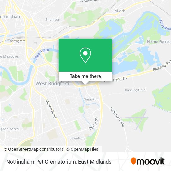 Nottingham Pet Crematorium map