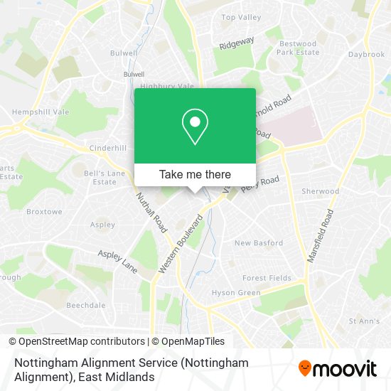 Nottingham Alignment Service map