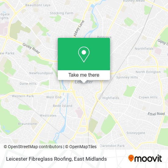 Leicester Fibreglass Roofing map