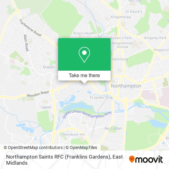 Northampton Saints RFC (Franklins Gardens) map