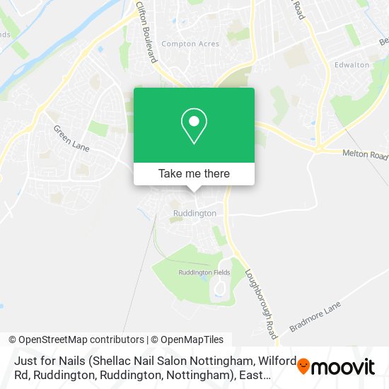 Just for Nails (Shellac Nail Salon Nottingham, Wilford Rd, Ruddington, Ruddington, Nottingham) map