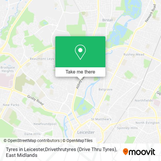 Tyres in Leicester,Drivethrutyres (Drive Thru Tyres) map