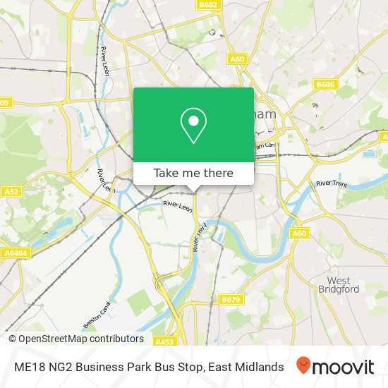 ME18 NG2 Business Park Bus Stop map