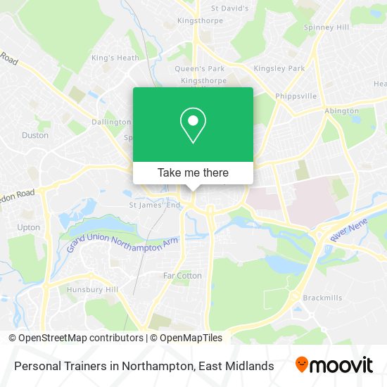 Personal Trainers in Northampton map