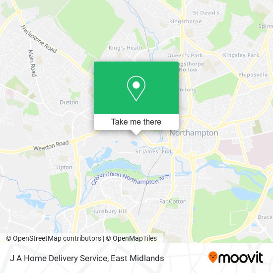 J A Home Delivery Service map
