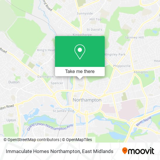 Immaculate Homes Northampton map