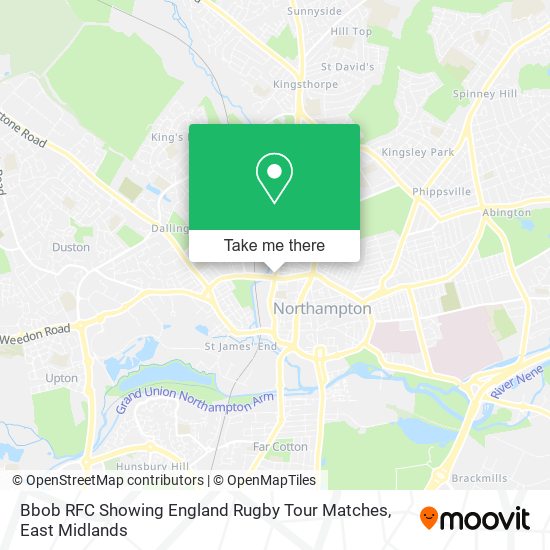 Bbob RFC Showing England Rugby Tour Matches map