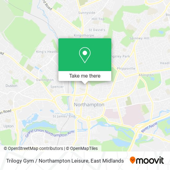 Trilogy Gym / Northampton Leisure map