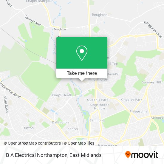 B A Electrical Northampton map