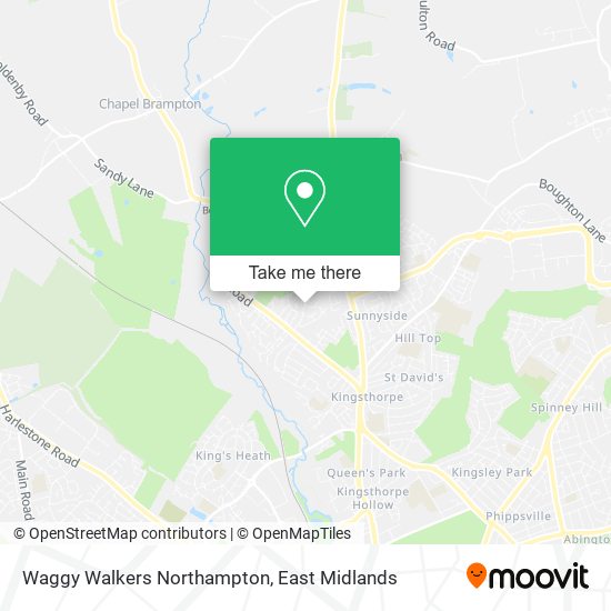 Waggy Walkers Northampton map