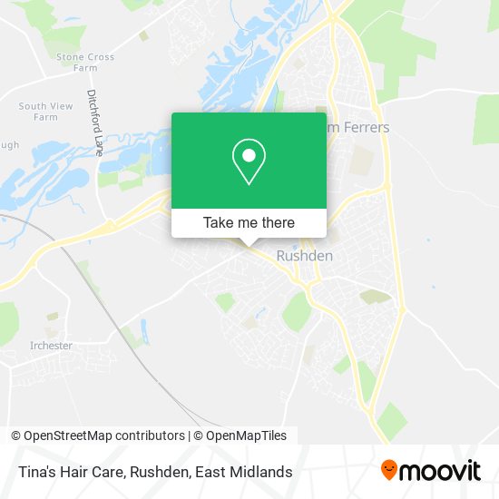 Tina's Hair Care, Rushden map