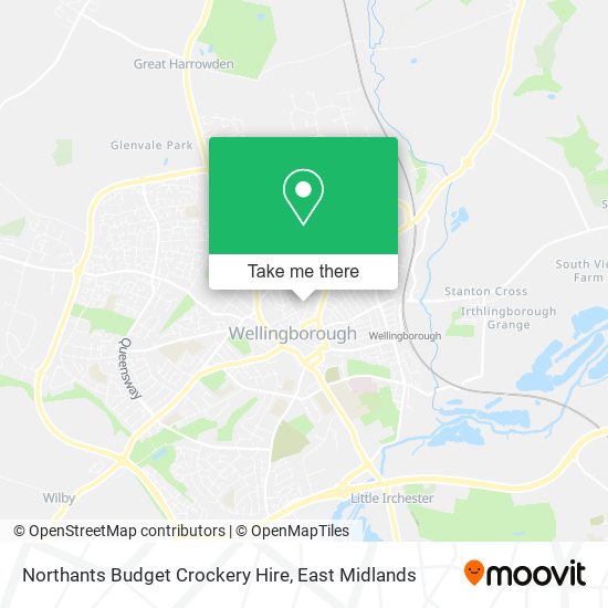 Northants Budget Crockery Hire map