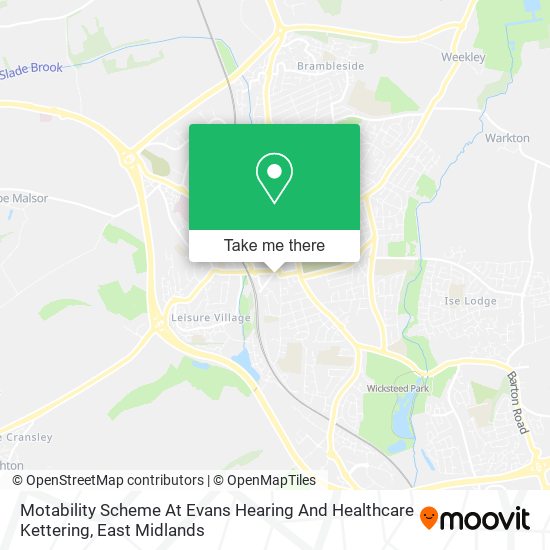 Motability Scheme At Evans Hearing And Healthcare Kettering map