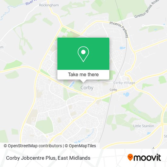 Corby Jobcentre Plus map