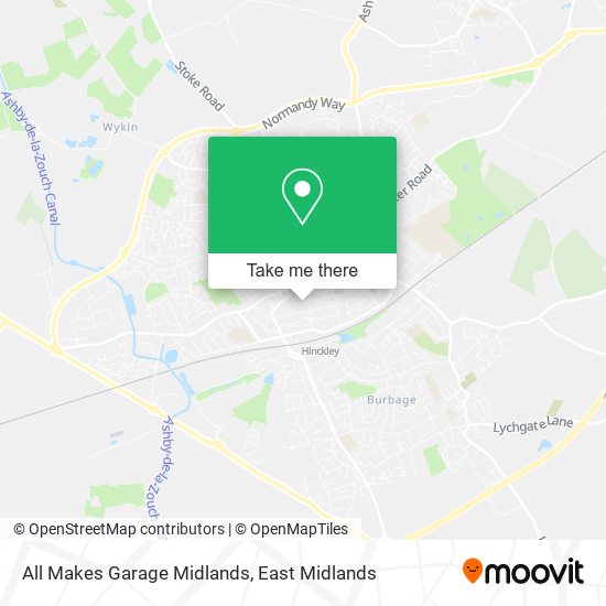 All Makes Garage Midlands map