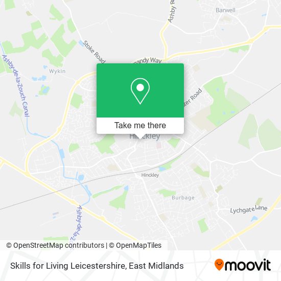 Skills for Living Leicestershire map