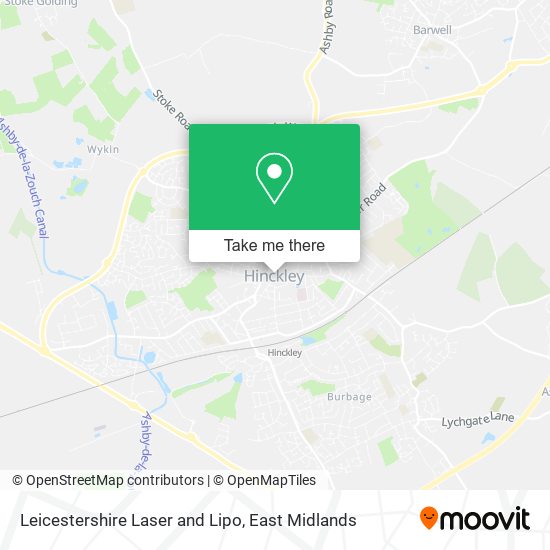 Leicestershire Laser and Lipo map