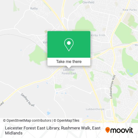 Leicester Forest East Library, Rushmere Walk map