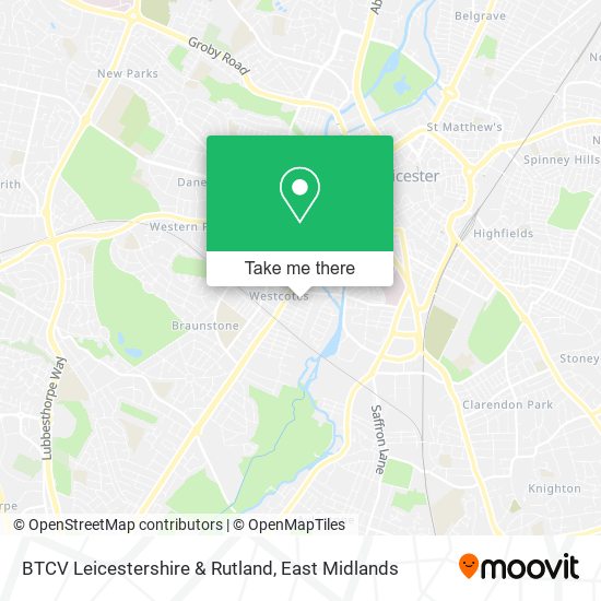 BTCV Leicestershire & Rutland map