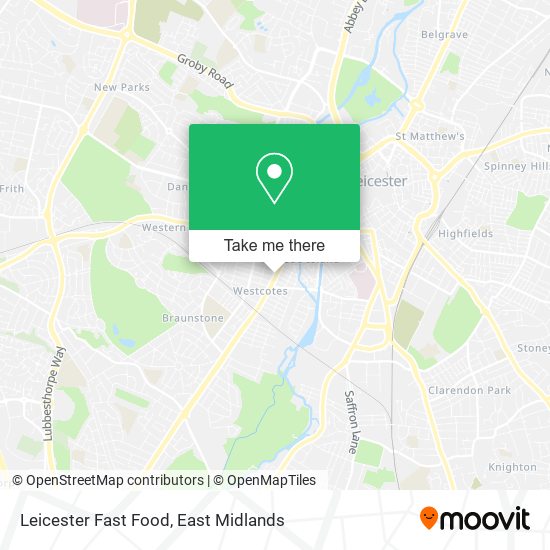 Leicester Fast Food map