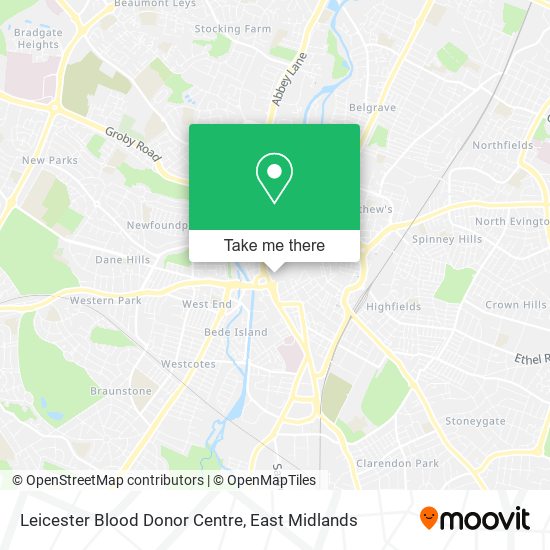 Leicester Blood Donor Centre map