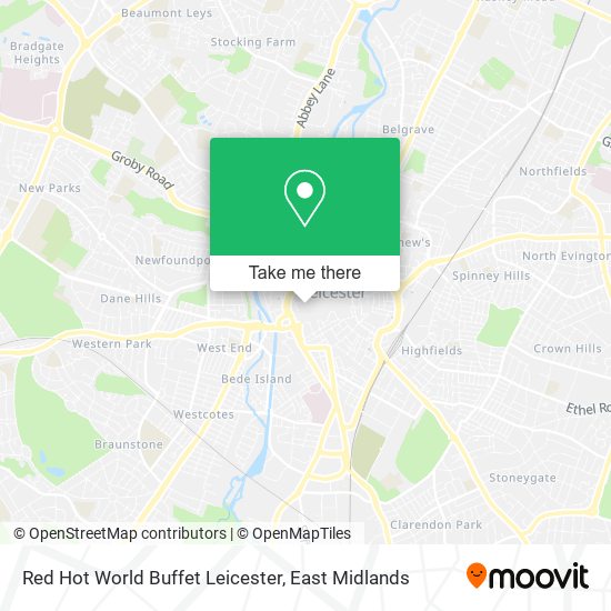 Red Hot World Buffet Leicester map