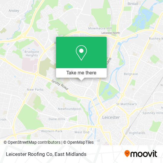 Leicester Roofing Co map
