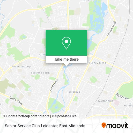 Senior Service Club Leicester map