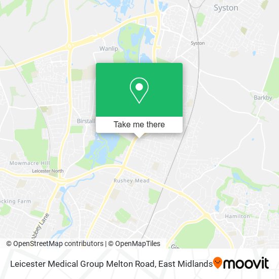 Leicester Medical Group Melton Road map