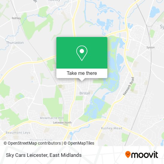 Sky Cars Leicester map