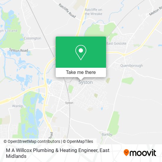 M A Willcox Plumbing & Heating Engineer map