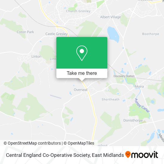 Central England Co-Operative Society map