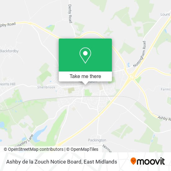 Ashby de la Zouch Notice Board map