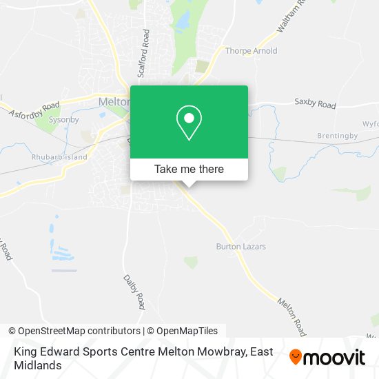 King Edward Sports Centre Melton Mowbray map