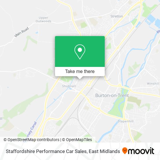 Staffordshire Performance Car Sales map