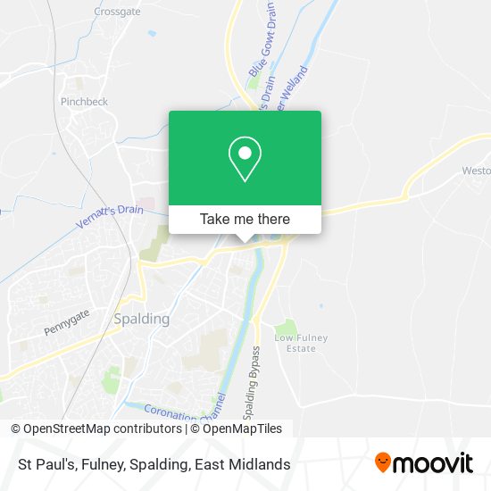 St Paul's, Fulney, Spalding map