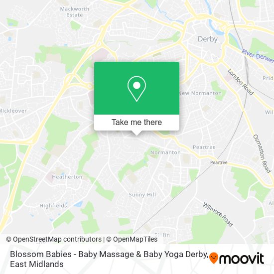Blossom Babies - Baby Massage & Baby Yoga Derby map