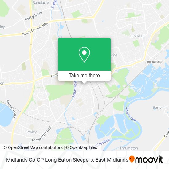 Midlands Co-OP Long Eaton Sleepers map