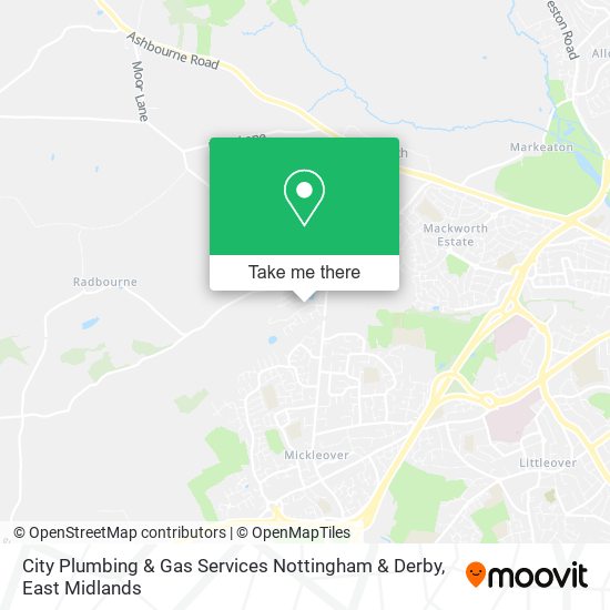 City Plumbing & Gas Services Nottingham & Derby map
