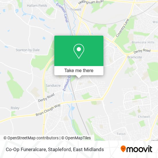 Co-Op Funeralcare, Stapleford map