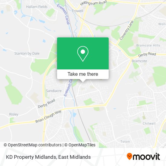 KD Property Midlands map
