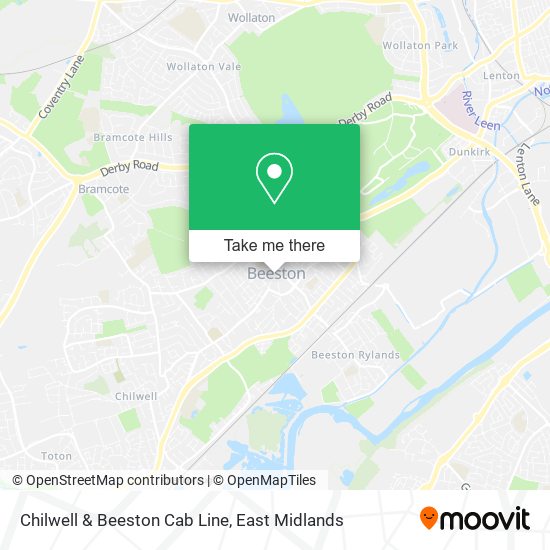 Chilwell & Beeston Cab Line map