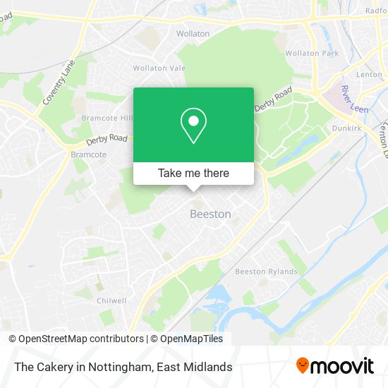 The Cakery in Nottingham map